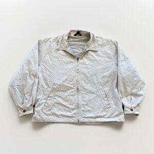 Brooks Brothers Jacket‎ Mens XL Beige Lined Zip Harrington Bomber Preppy Golf
